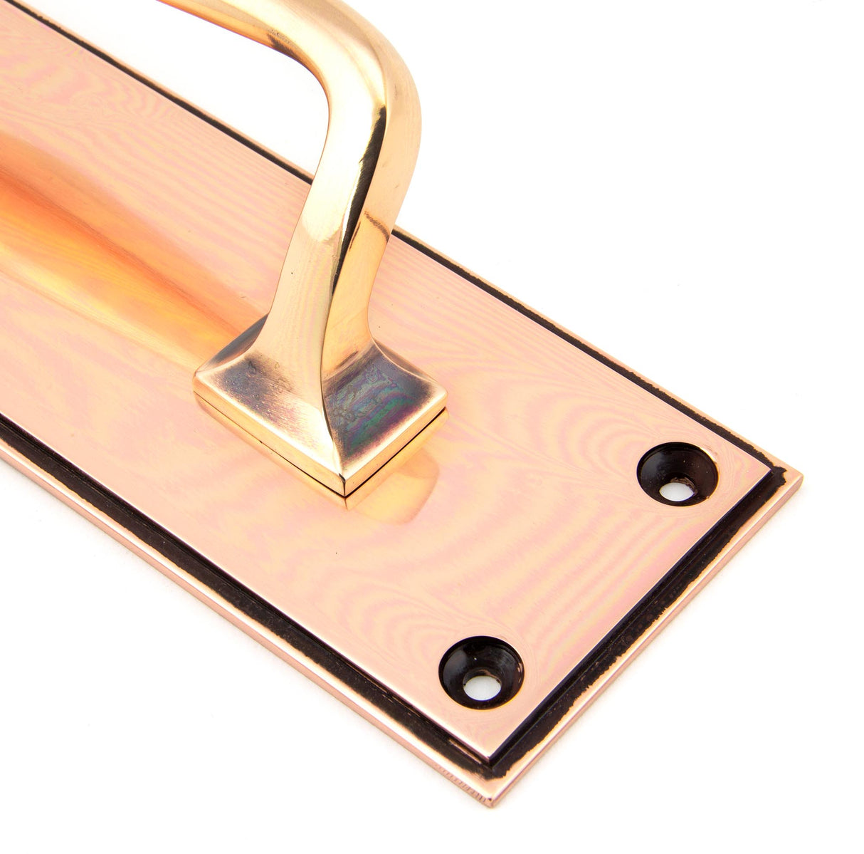 From The Anvil - Polished Bronze 300mm Art Deco Pull Handle on Backplate | Sku. 45383 | Trade Door Handles.