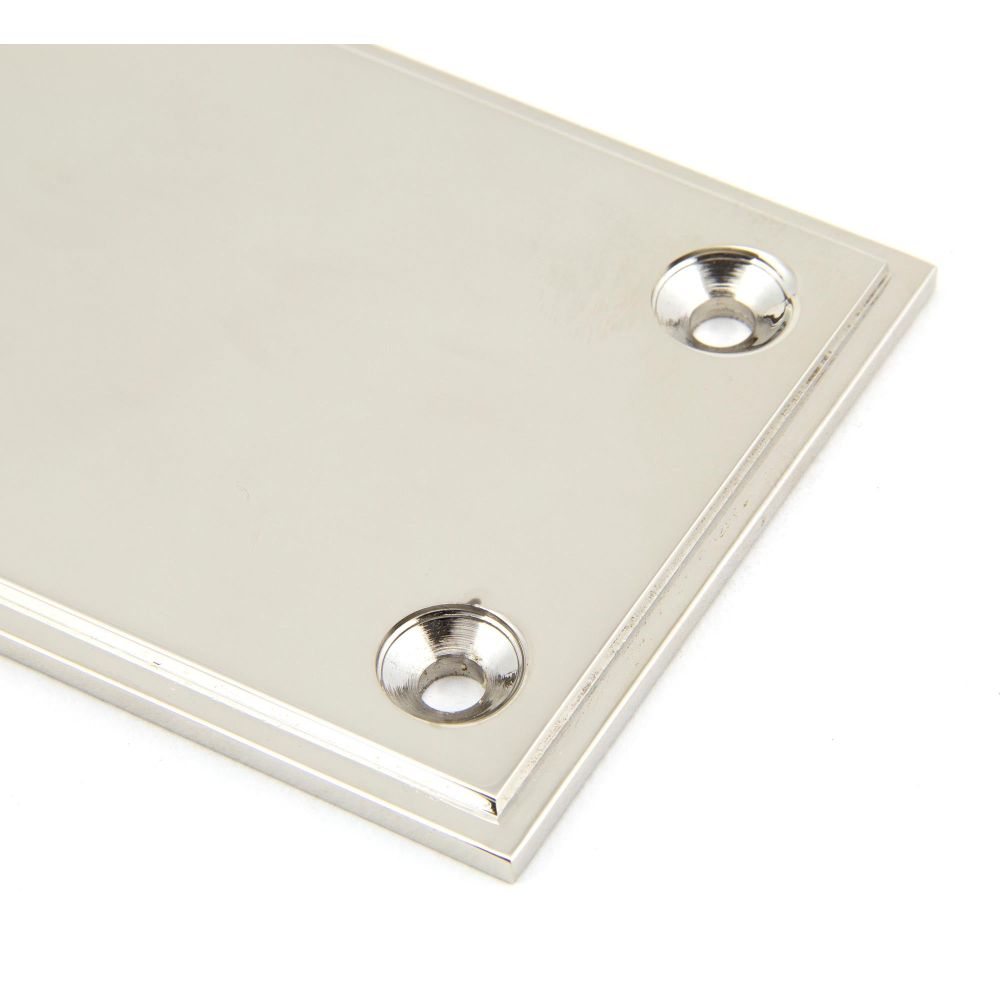 From The Anvil - Polished Nickel 425mm Art Deco Fingerplate | Sku. 45386 | Trade Door Handles.