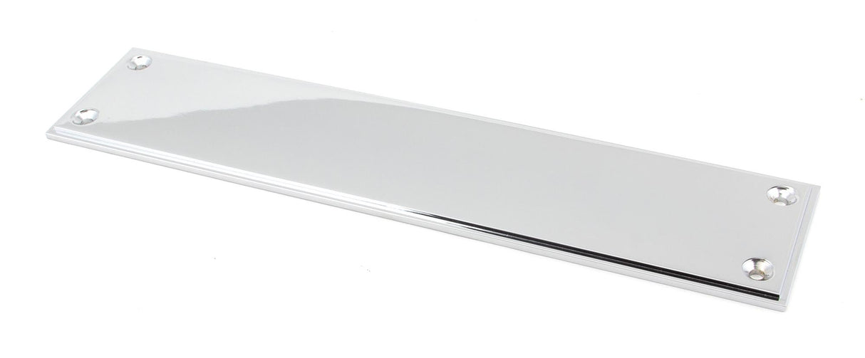 From The Anvil - Polished Chrome 300mm Art Deco Fingerplate | Sku. 45390 | Trade Door Handles.