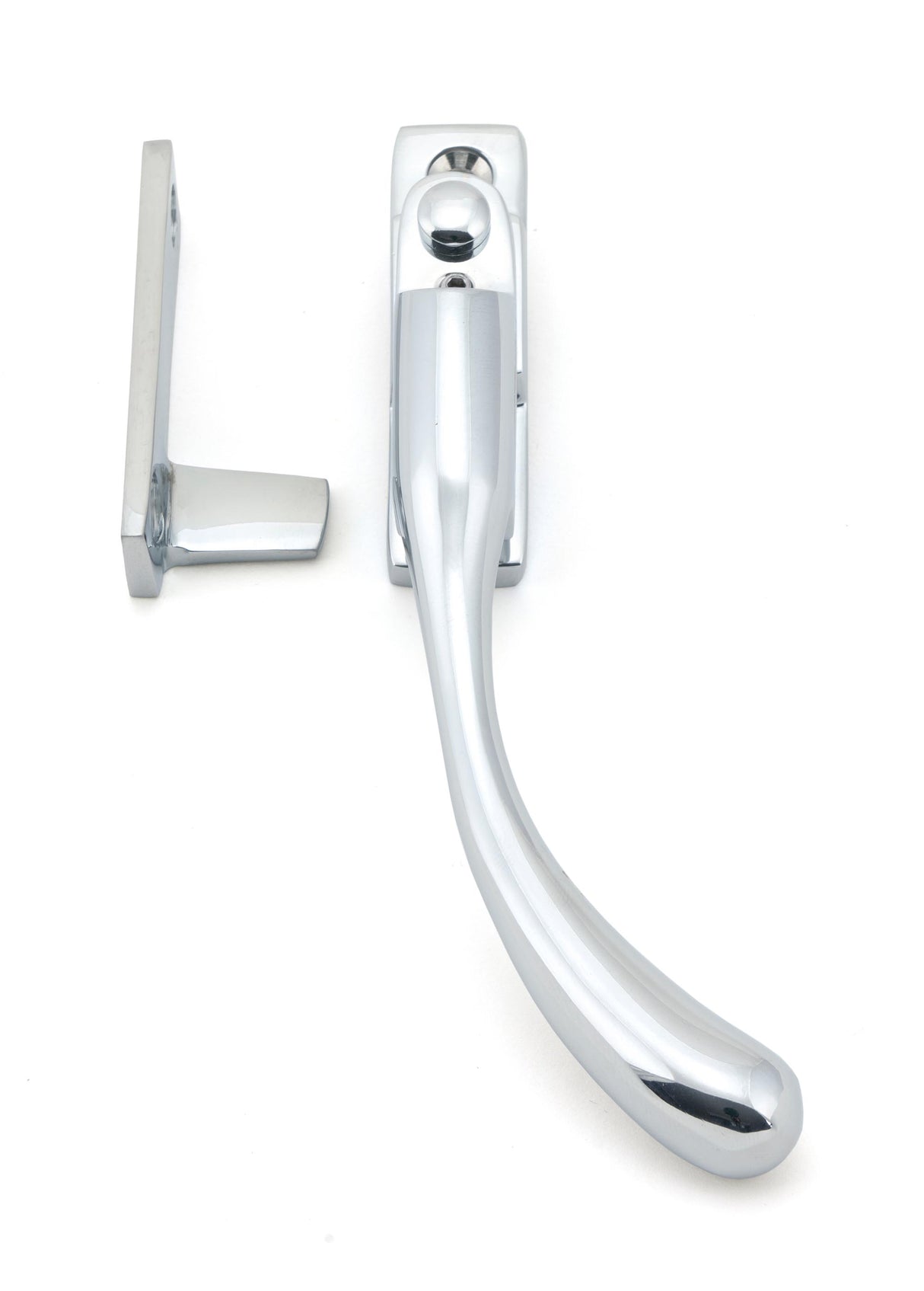 From The Anvil - Polished Chrome Night-Vent Locking Peardrop Fastener - RH | Sku. 45395 | Trade Door Handles.