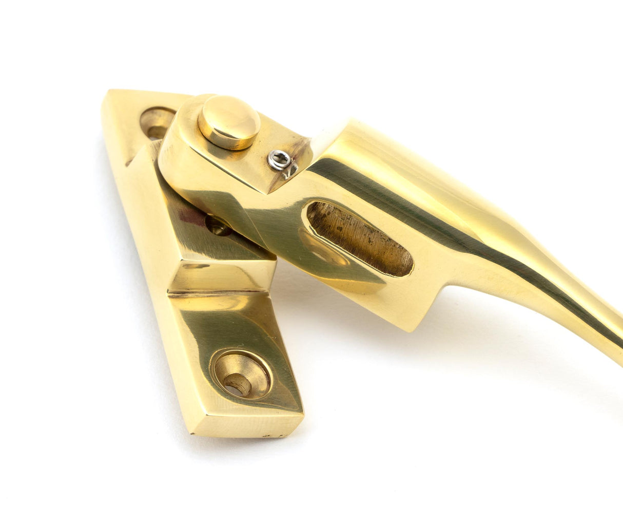 From The Anvil - Polished Brass Night-Vent Locking Peardrop Fastener - LH | Sku. 45396 | Trade Door Handles.