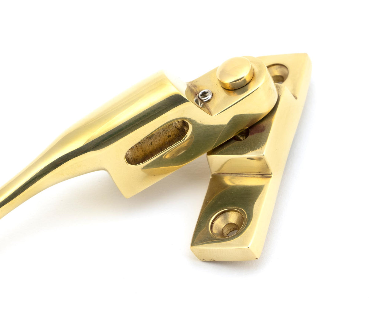 From The Anvil - Polished Brass Night-Vent Locking Peardrop Fastener - RH | Sku. 45397 | Trade Door Handles.