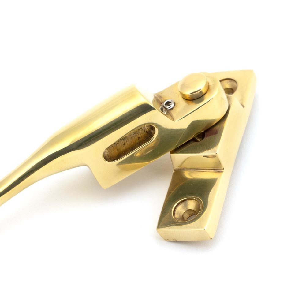 From The Anvil - Polished Brass Night-Vent Locking Peardrop Fastener - RH | Sku. 45397 | Trade Door Handles.