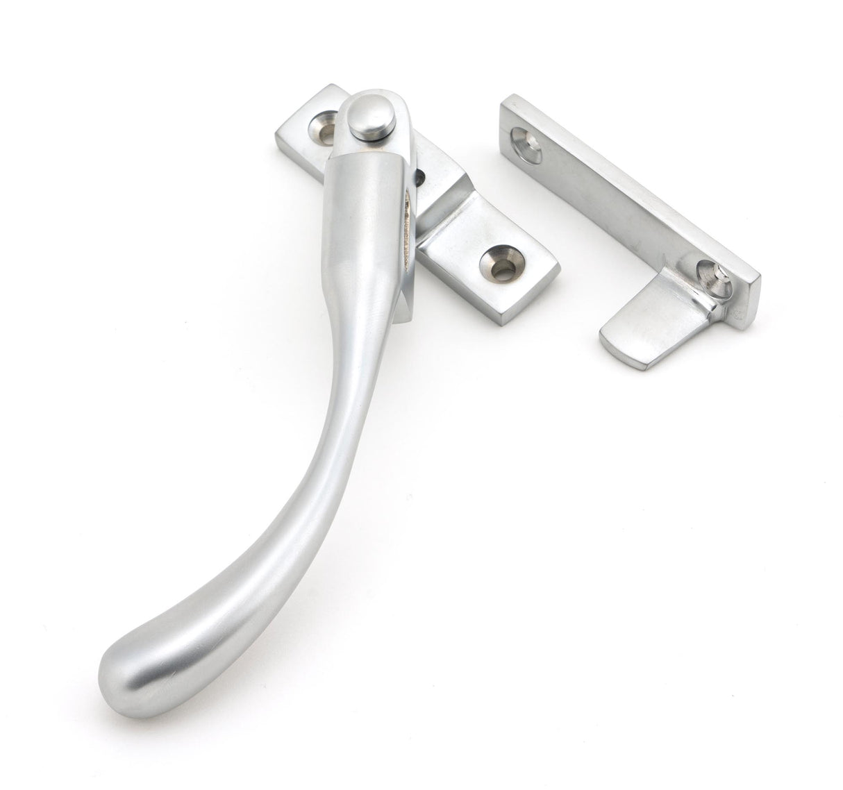 From The Anvil - Satin Chrome Night-Vent Locking Peardrop Fastener - LH | Sku. 45398 | Trade Door Handles.