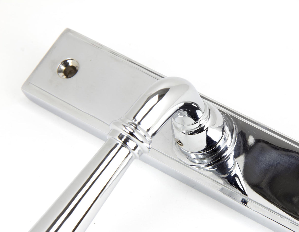 From The Anvil - Polished Chrome Newbury Slimline Lever Espag. Latch Set | Sku. 45431 | Trade Door Handles.