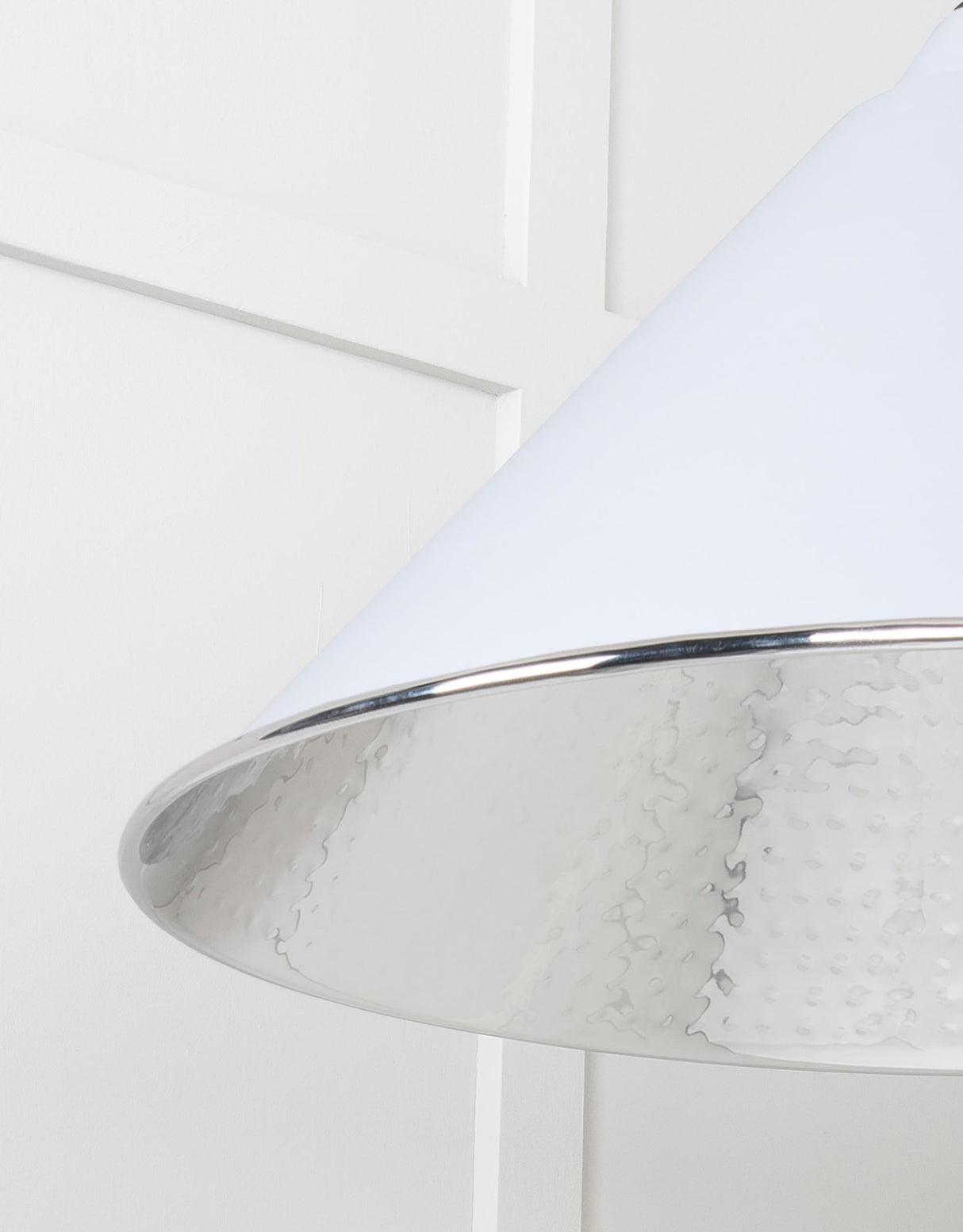 From The Anvil - Hammered Nickel Hockley Pendant in Birch | Sku. 45433BI | Trade Door Handles.