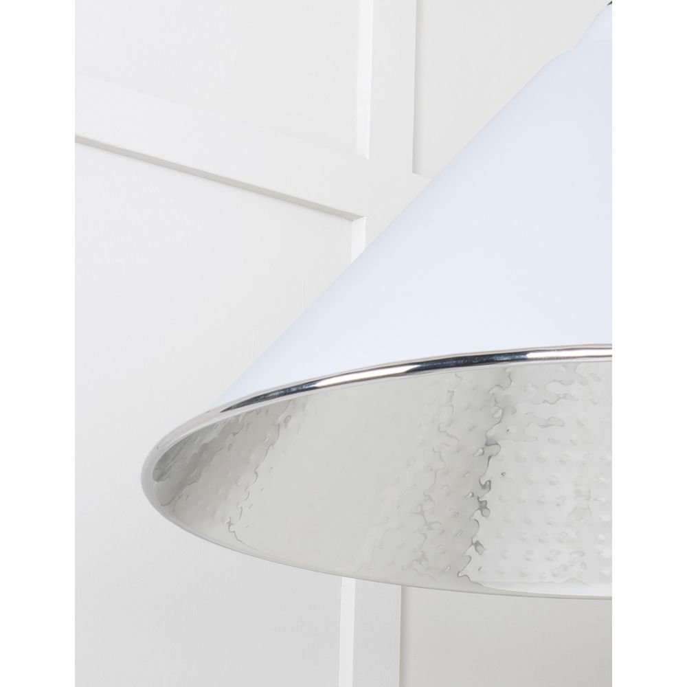 From The Anvil - Hammered Nickel Hockley Pendant in Birch | Sku. 45433BI | Trade Door Handles.