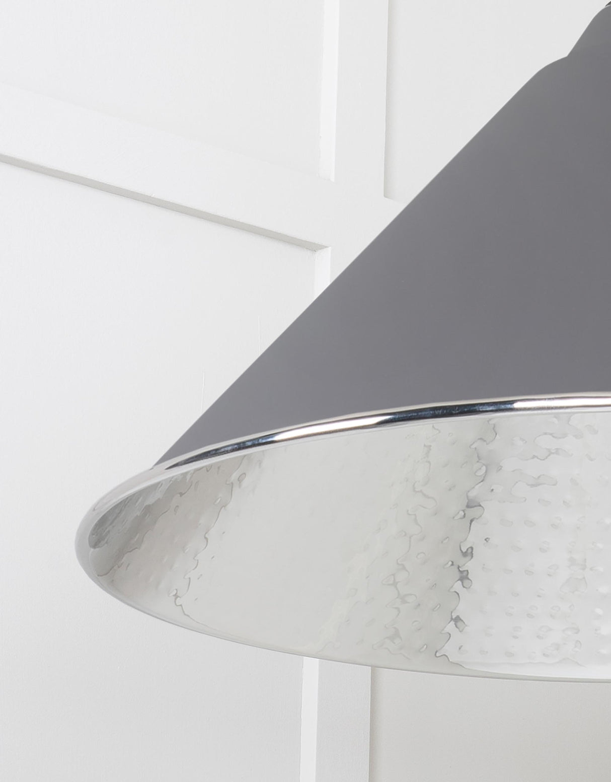 From The Anvil - Hammered Nickel Hockley Pendant in Bluff | Sku. 45433BL | Trade Door Handles.
