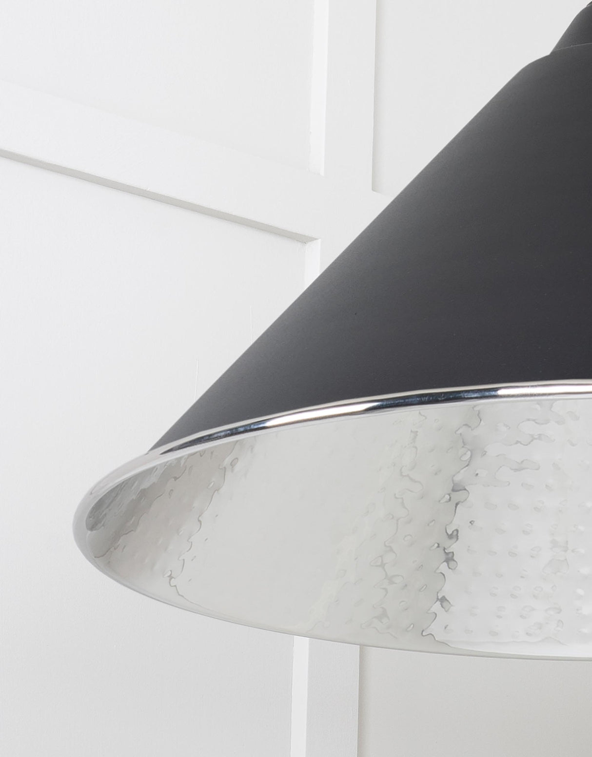 From The Anvil - Hammered Nickel Hockley Pendant in Elan Black | Sku. 45433EB | Trade Door Handles.
