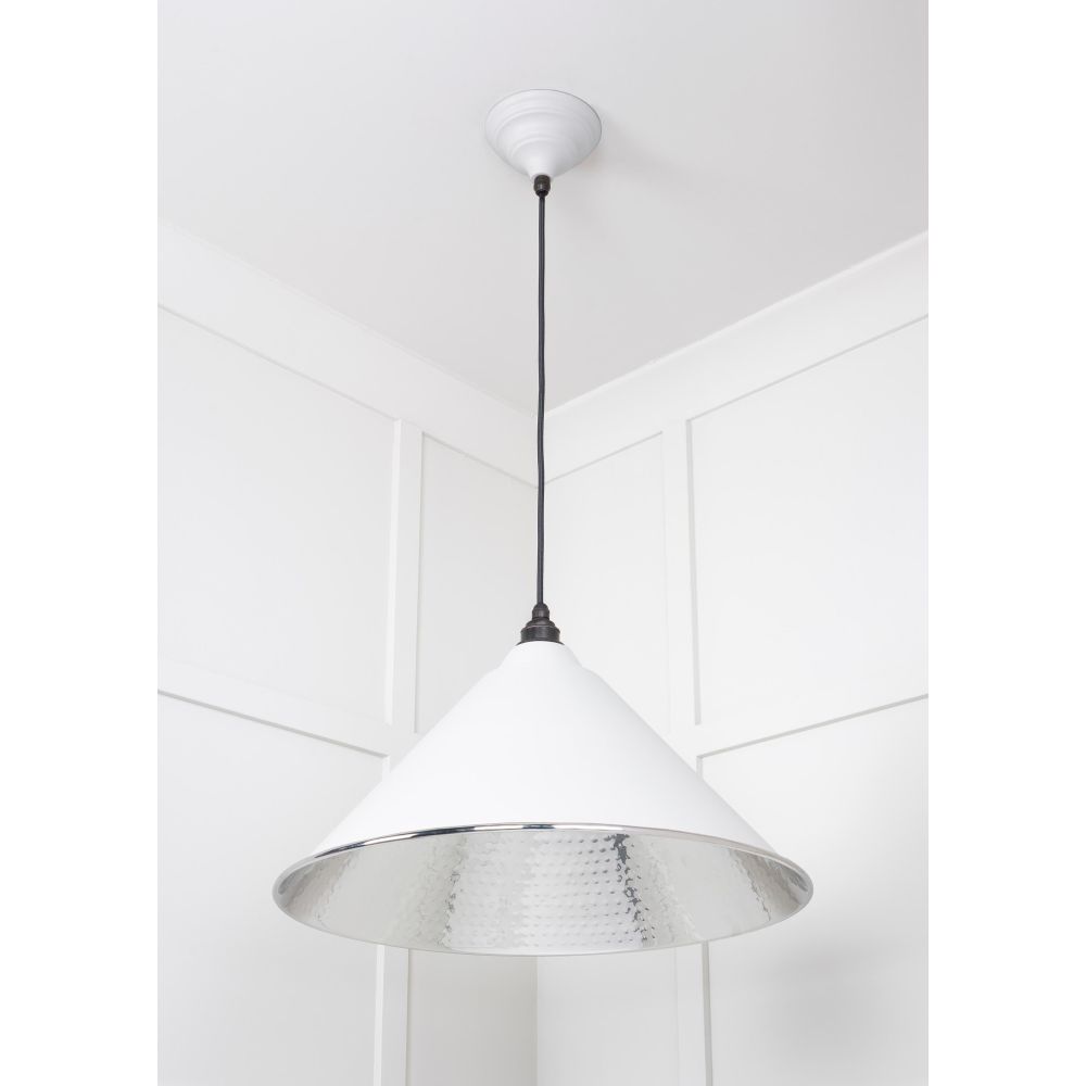 From The Anvil - Hammered Nickel Hockley Pendant in Flock | Sku. 45433F | Trade Door Handles.