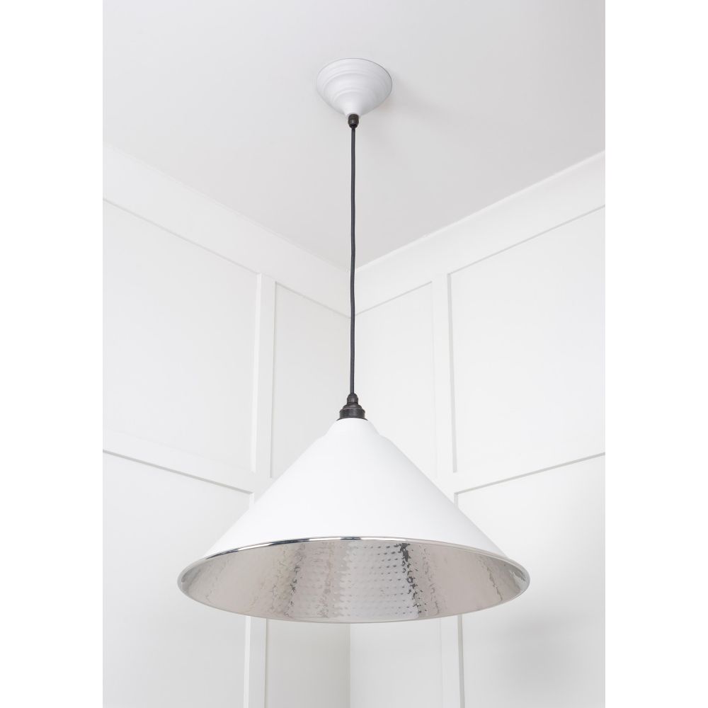 From The Anvil - Hammered Nickel Hockley Pendant in Flock | Sku. 45433F | Trade Door Handles.