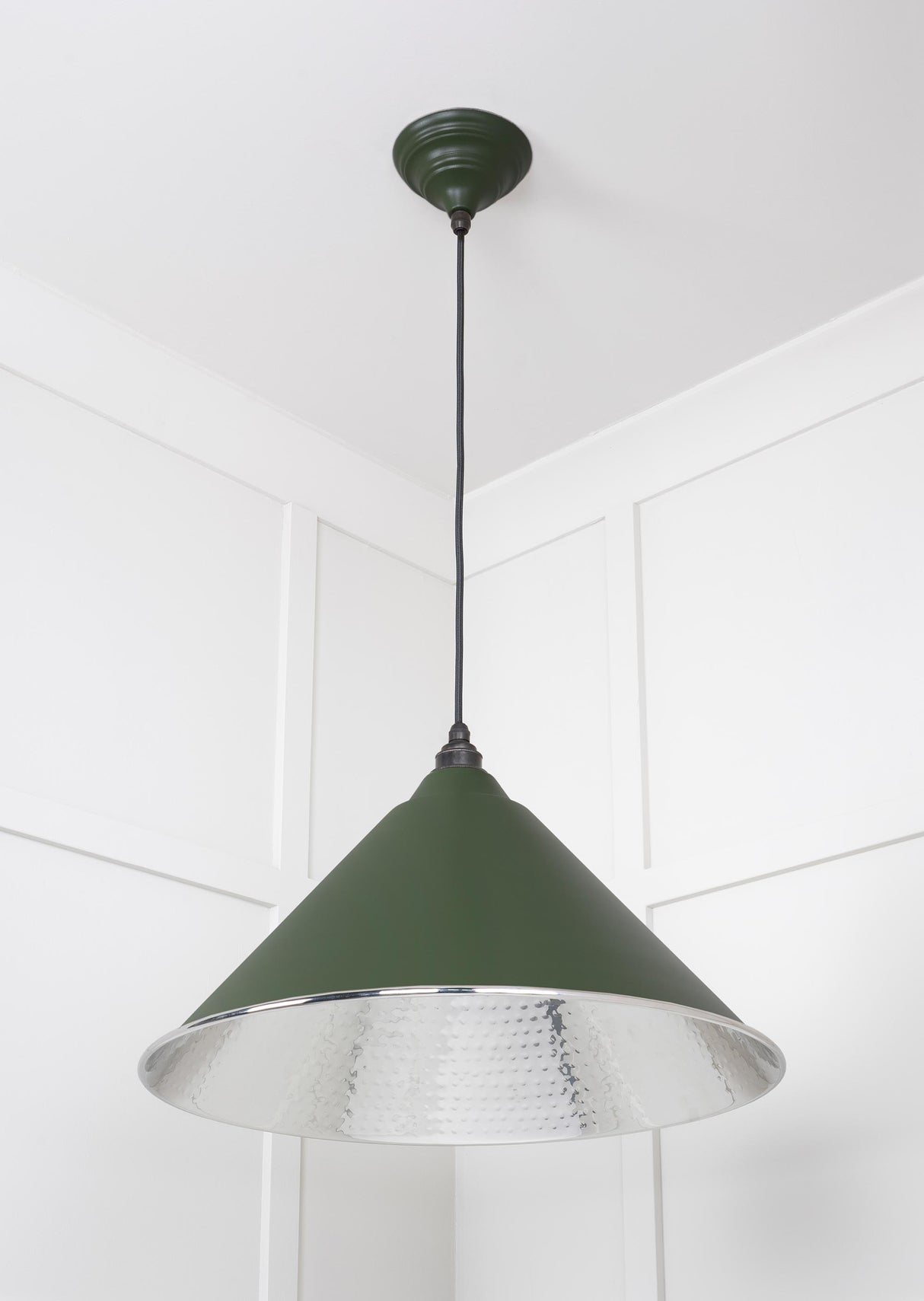 From The Anvil - Hammered Nickel Hockley Pendant in Heath | Sku. 45433H | Trade Door Handles.