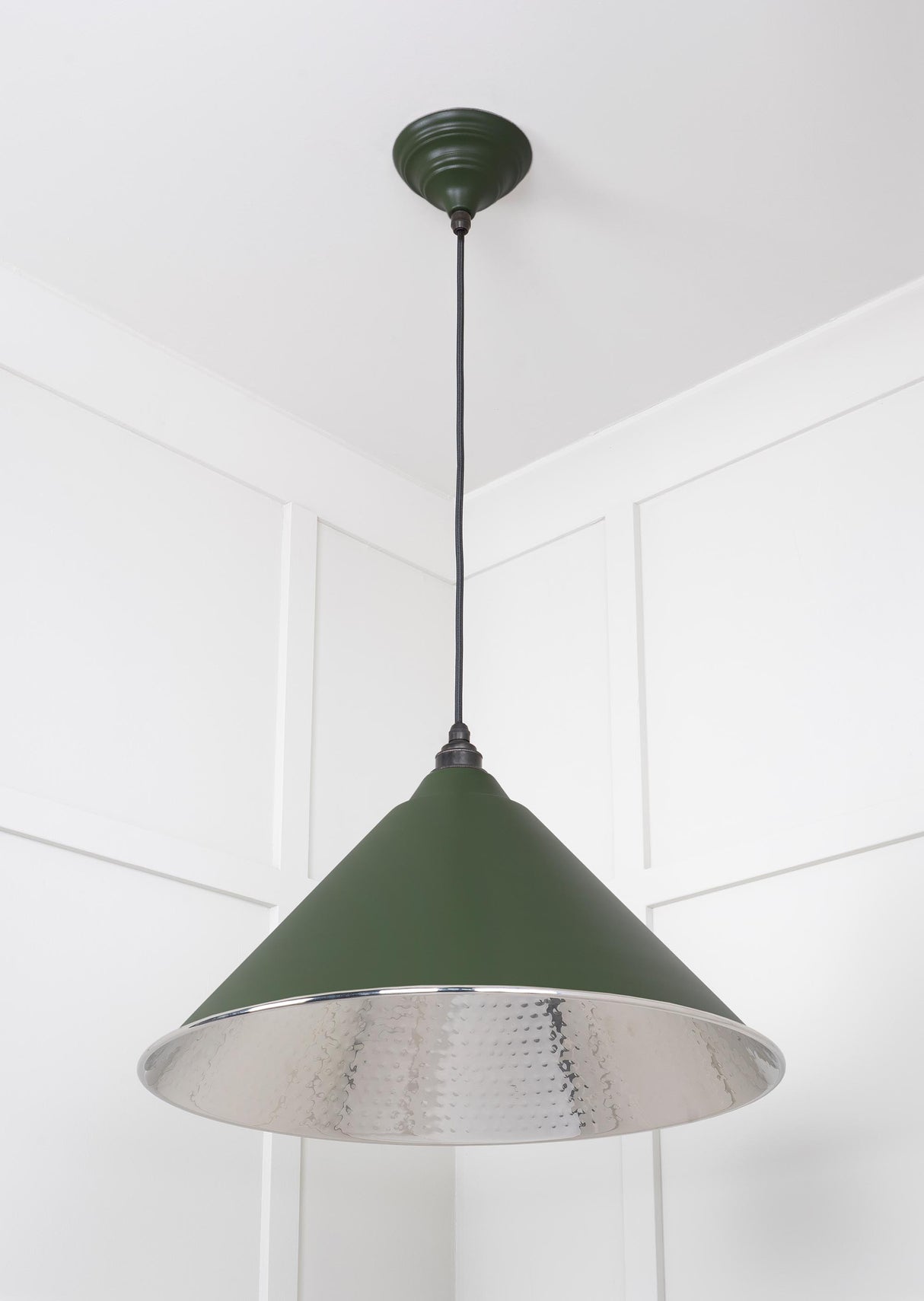 From The Anvil - Hammered Nickel Hockley Pendant in Heath | Sku. 45433H | Trade Door Handles.
