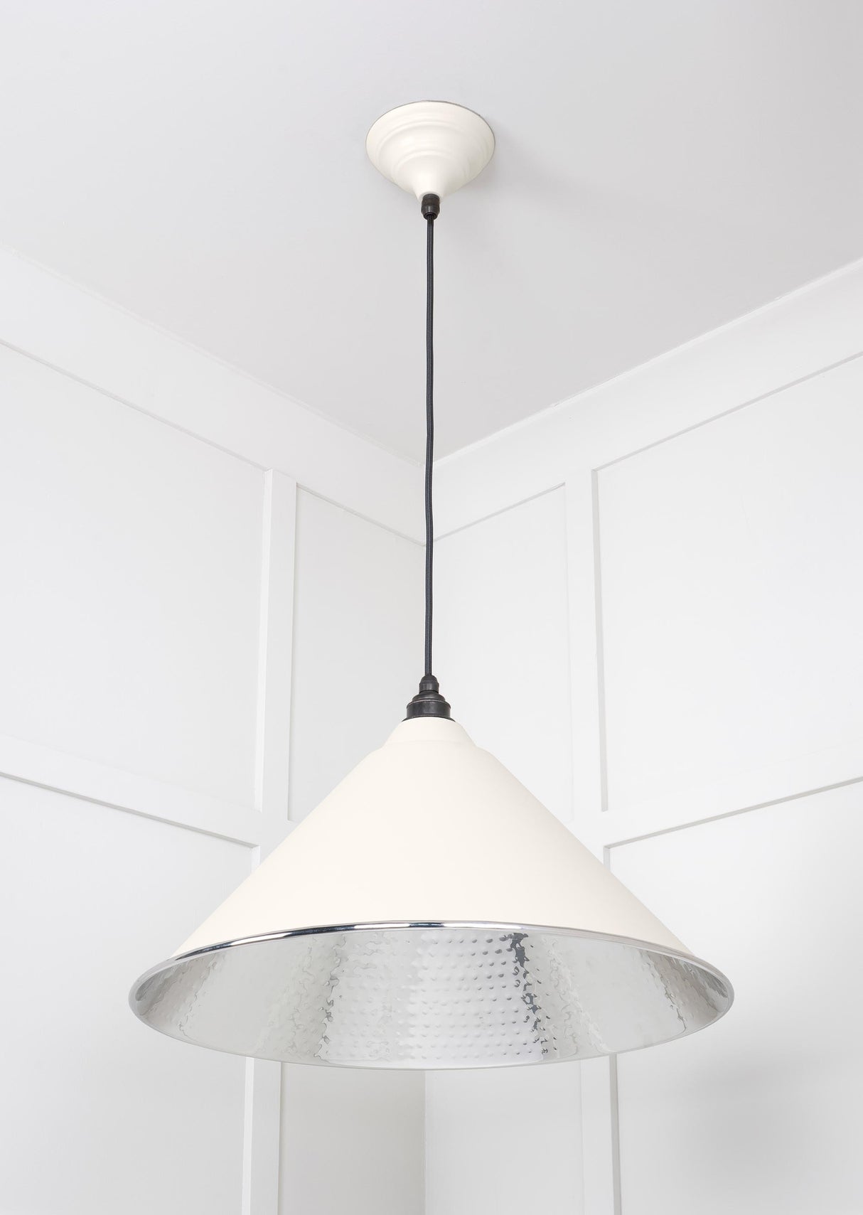 From The Anvil - Hammered Nickel Hockley Pendant in Teasel | Sku. 45433TE | Trade Door Handles.