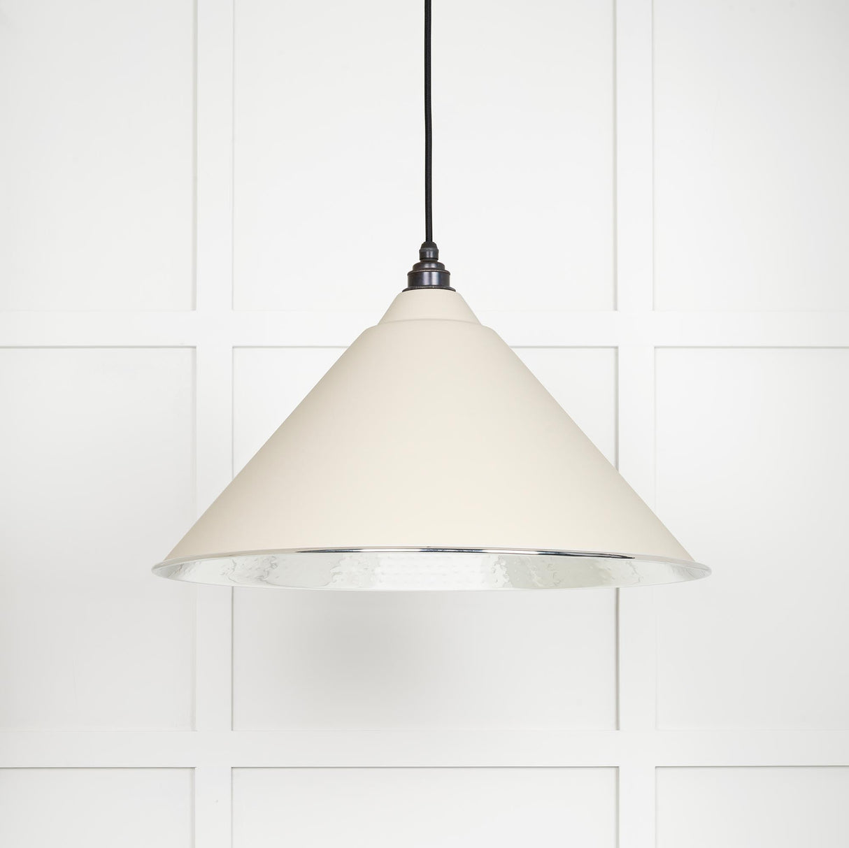 From The Anvil - Hammered Nickel Hockley Pendant in Teasel | Sku. 45433TE | Trade Door Handles.