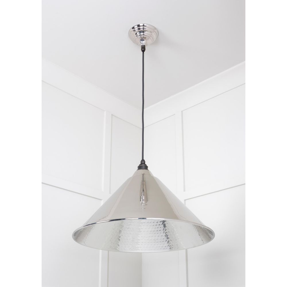 From The Anvil - Hammered Nickel Hockley Pendant | Sku. 45433 | Trade Door Handles.