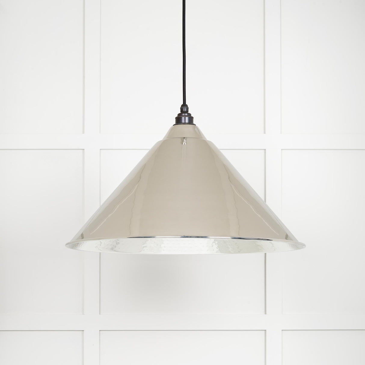 From The Anvil - Hammered Nickel Hockley Pendant | Sku. 45433 | Trade Door Handles.