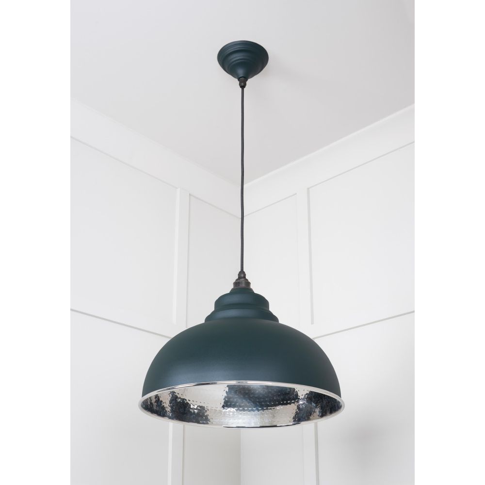 From The Anvil - Hammered Nickel Harborne Pendant in Dingle | Sku. 45472DI | Trade Door Handles.
