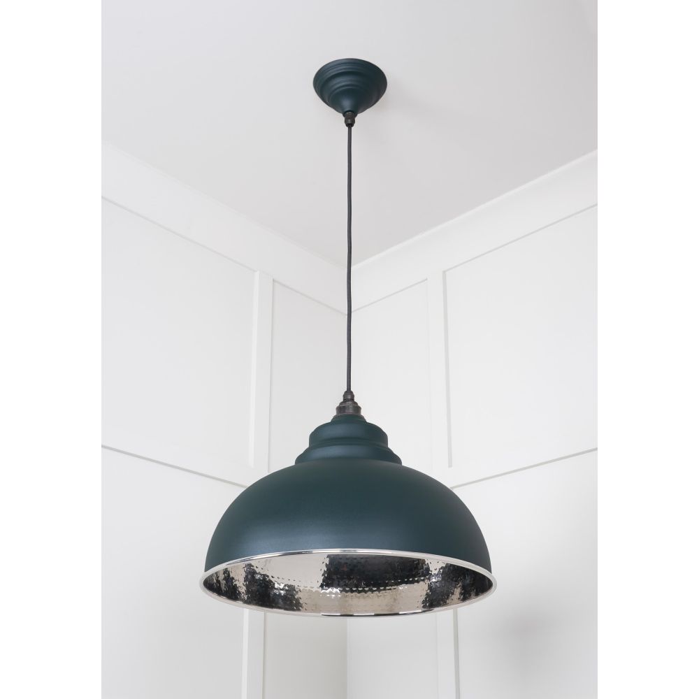 From The Anvil - Hammered Nickel Harborne Pendant in Dingle | Sku. 45472DI | Trade Door Handles.