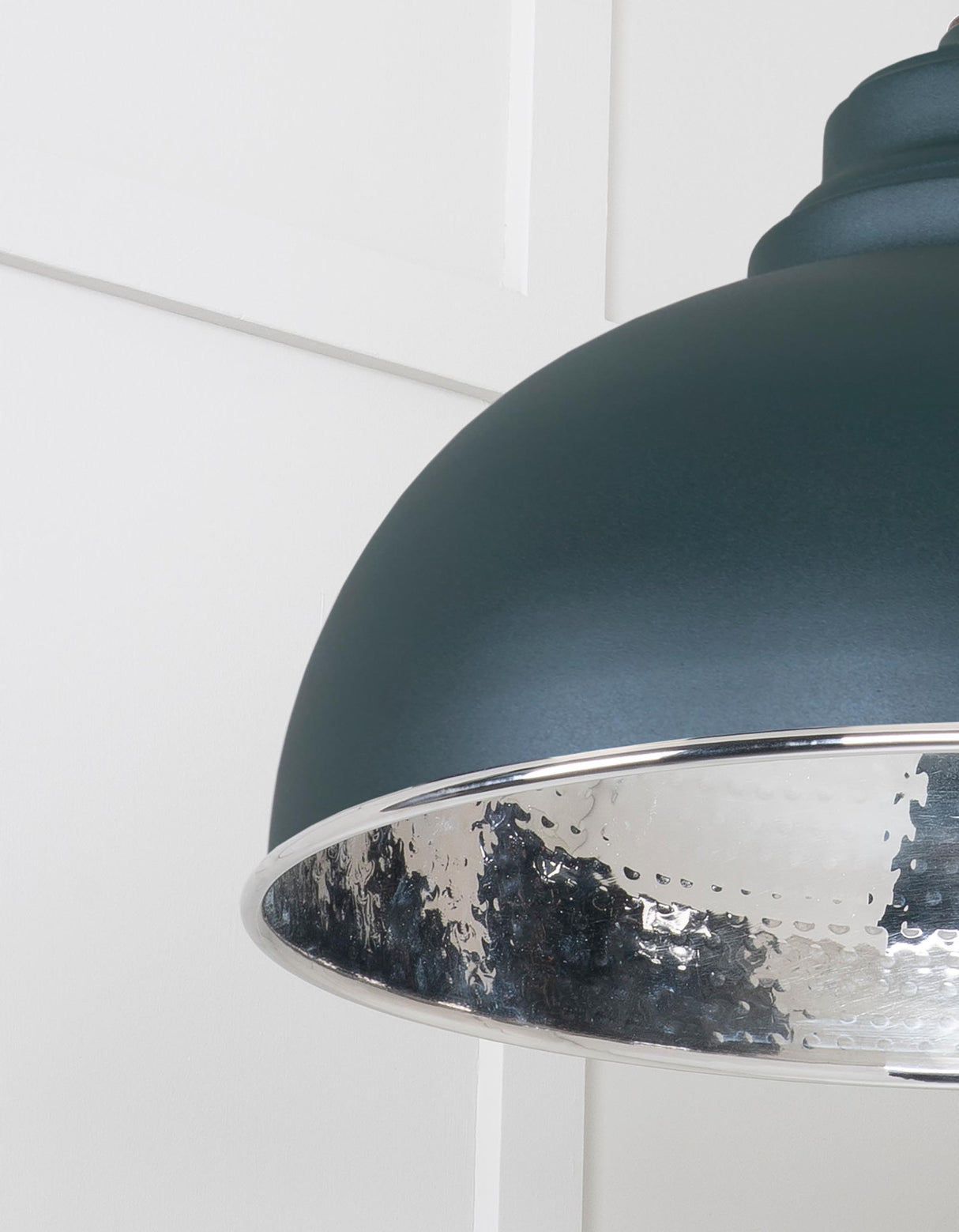 From The Anvil - Hammered Nickel Harborne Pendant in Dingle | Sku. 45472DI | Trade Door Handles.