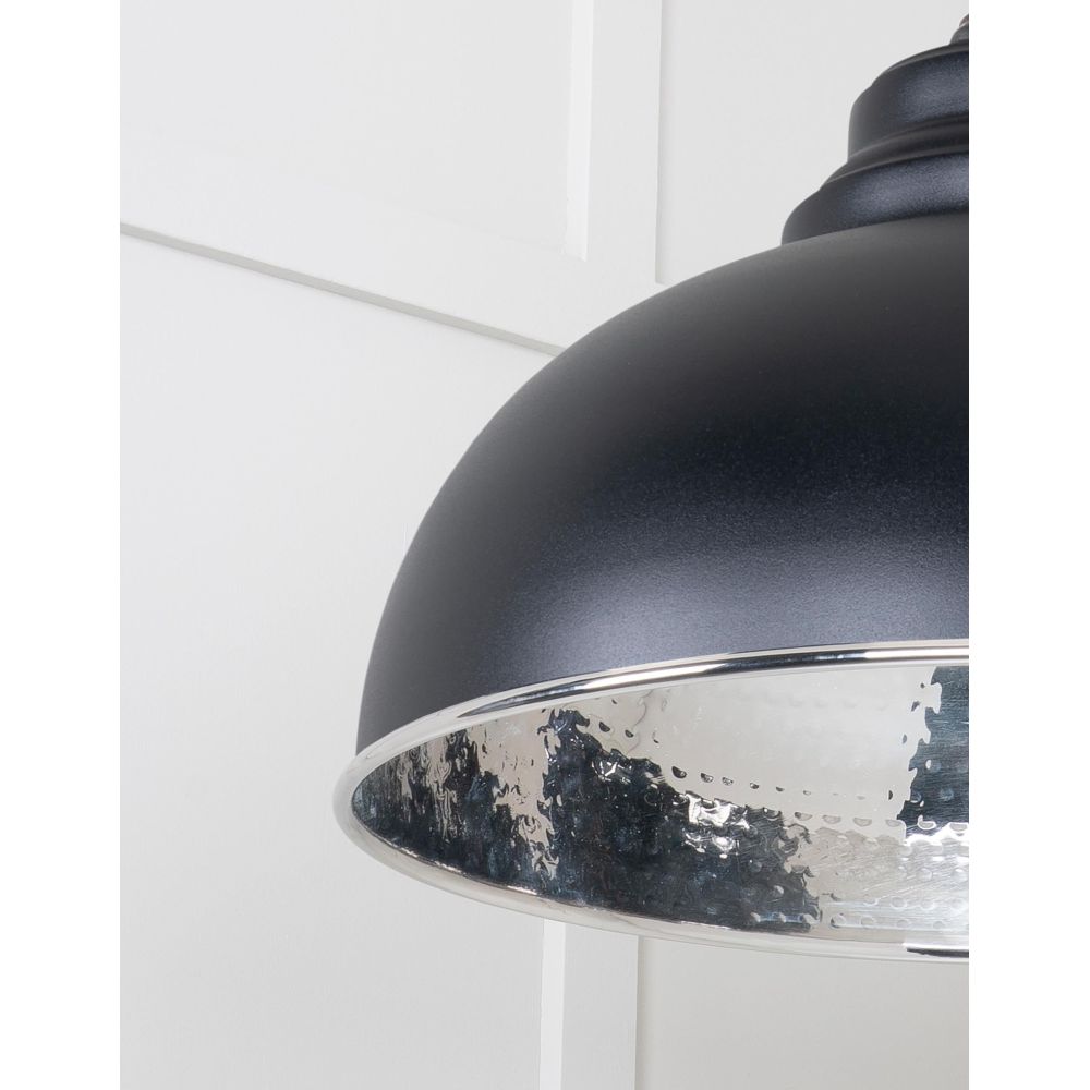 From The Anvil - Hammered Nickel Harborne Pendant in Elan Black | Sku. 45472EB | Trade Door Handles.