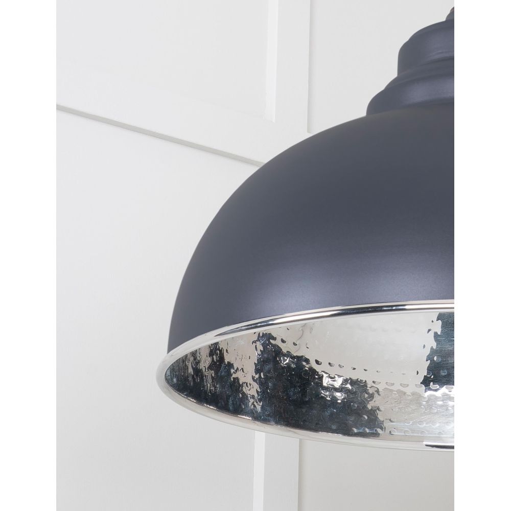 From The Anvil - Hammered Nickel Harborne Pendant in Slate | Sku. 45472SL | Trade Door Handles.