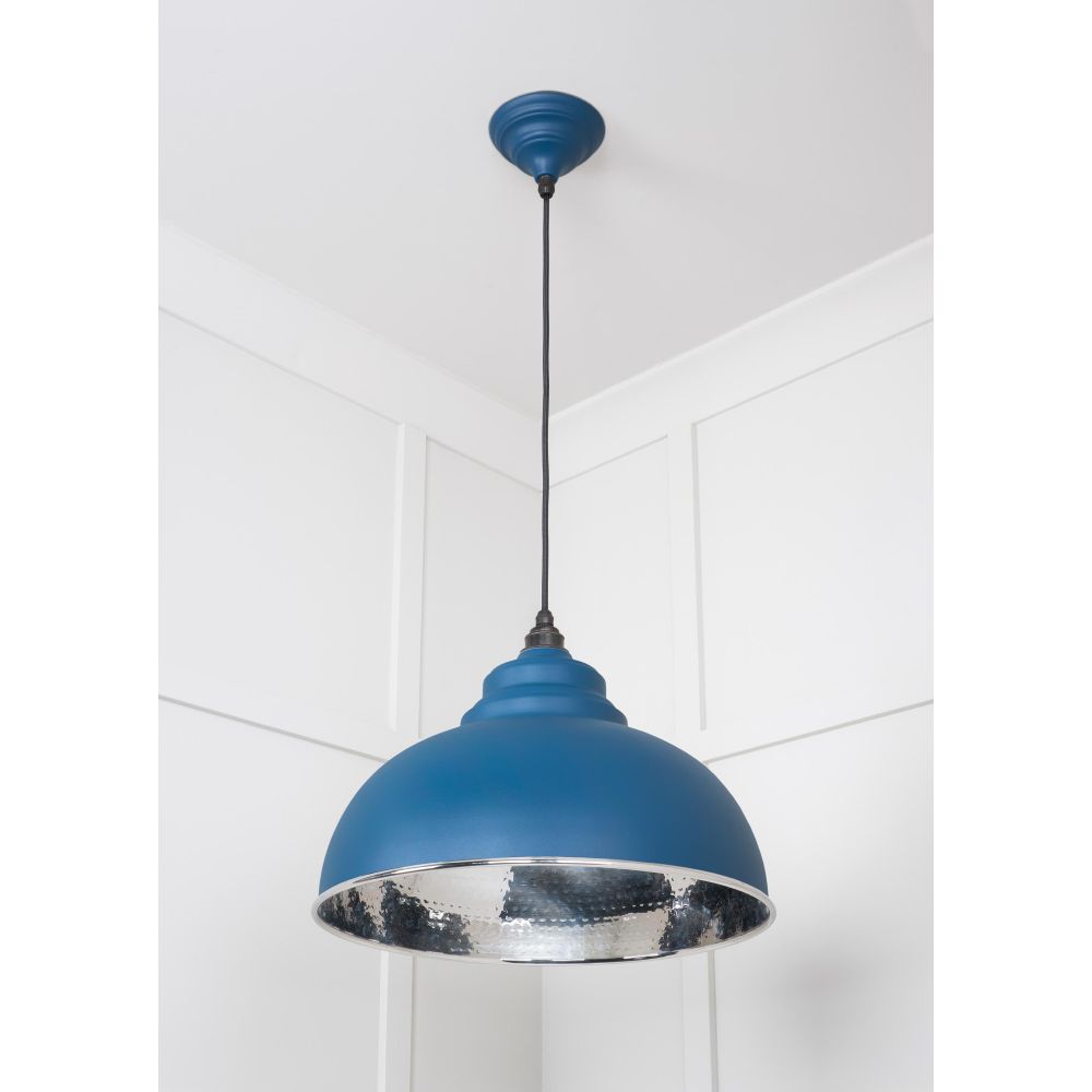 From The Anvil - Hammered Nickel Harborne Pendant in Upstream | Sku. 45472U | Trade Door Handles.