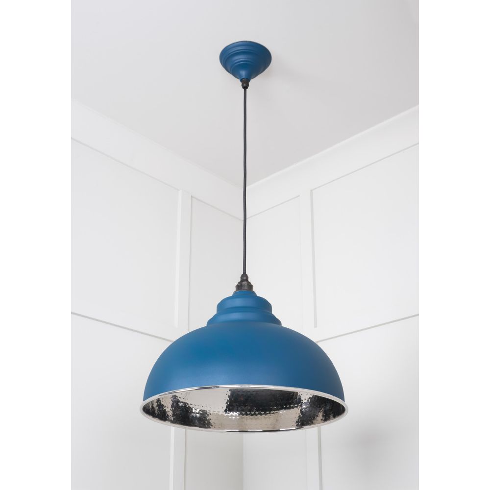 From The Anvil - Hammered Nickel Harborne Pendant in Upstream | Sku. 45472U | Trade Door Handles.