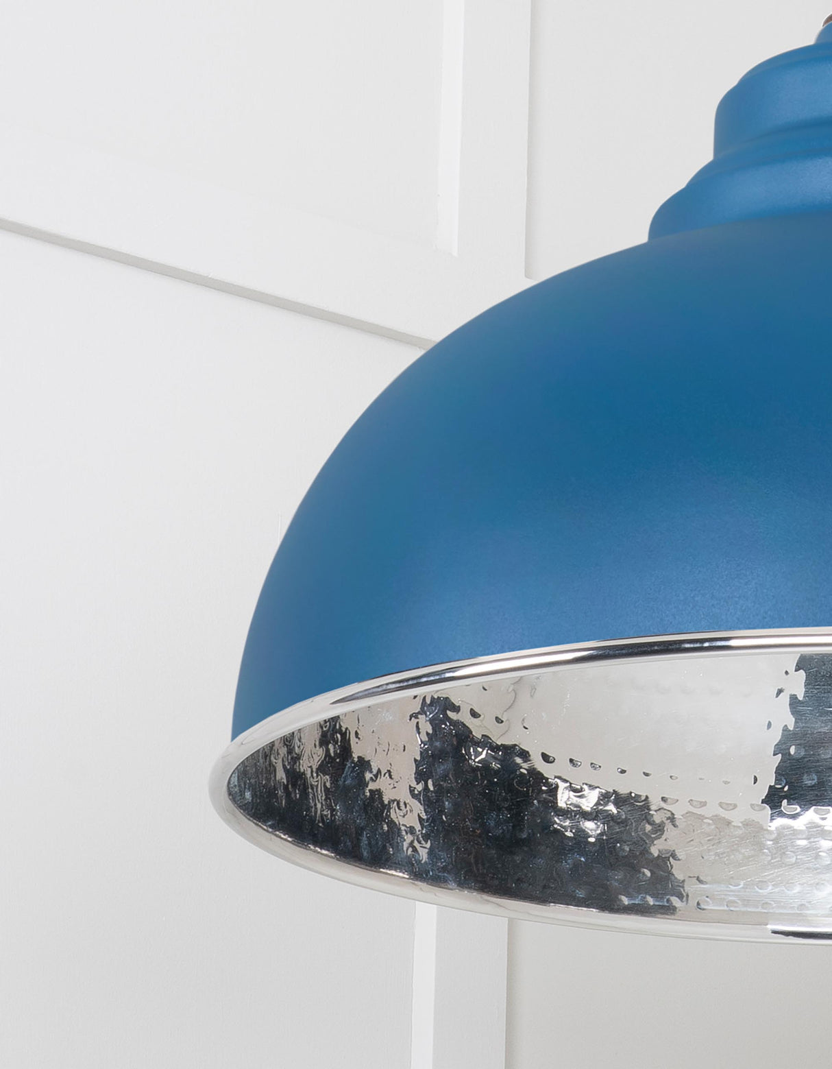 From The Anvil - Hammered Nickel Harborne Pendant in Upstream | Sku. 45472U | Trade Door Handles.