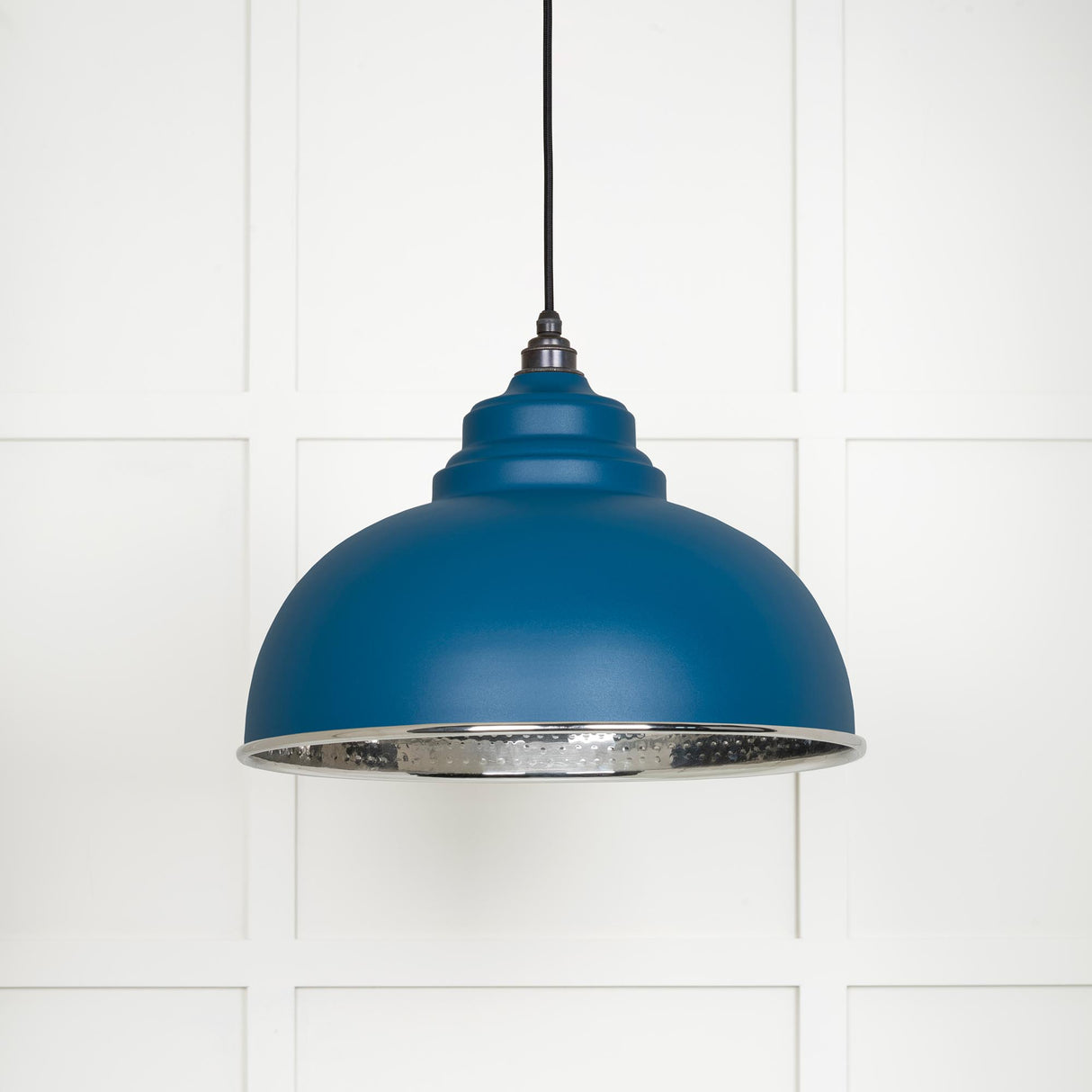 From The Anvil - Hammered Nickel Harborne Pendant in Upstream | Sku. 45472U | Trade Door Handles.