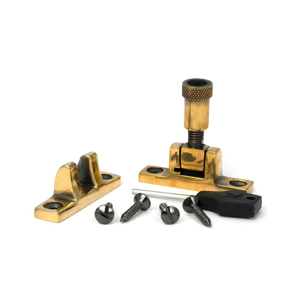 From The Anvil - Aged Brass Brompton Brighton Fastener - Narrow (Square) | Sku. 45490 | Trade Door Handles.