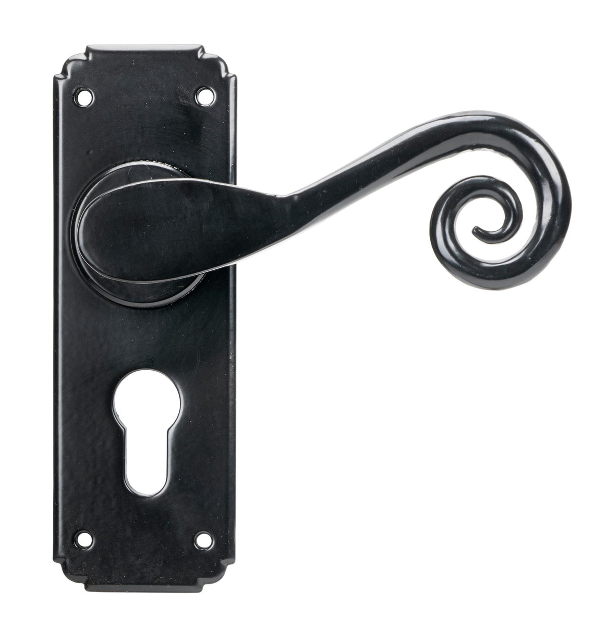 From The Anvil - Black Monkeytail Lever Euro Lock Set | Sku. 45591 | Trade Door Handles.