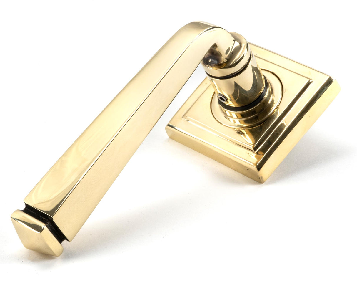 From The Anvil - Aged Brass Avon Round Lever on Rose Set (Square) | Sku. 45614 | Trade Door Handles.