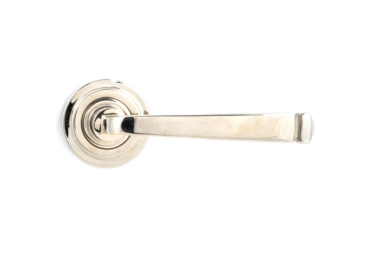 From The Anvil - Polished Nickel Avon Round Lever on Rose Set (Art Deco) | Sku. 45620 | Trade Door Handles.