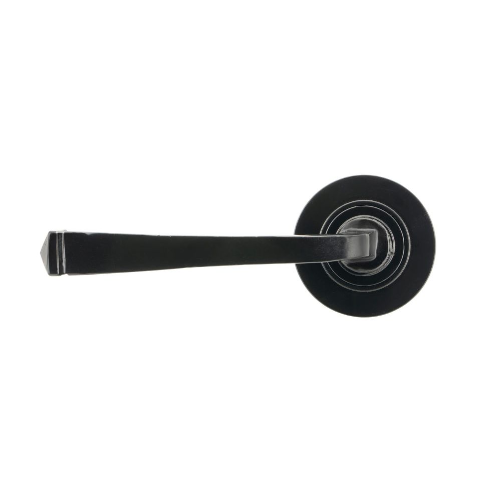 From The Anvil - Black Avon Round Lever on Rose Set (Plain) | Sku. 45623 | Trade Door Handles.