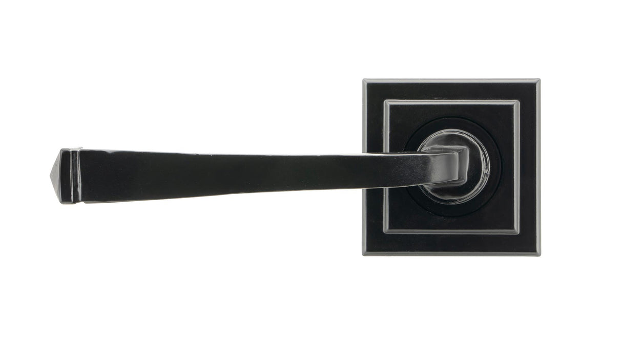 From The Anvil - Black Avon Round Lever on Rose Set (Square) | Sku. 45626 | Trade Door Handles.