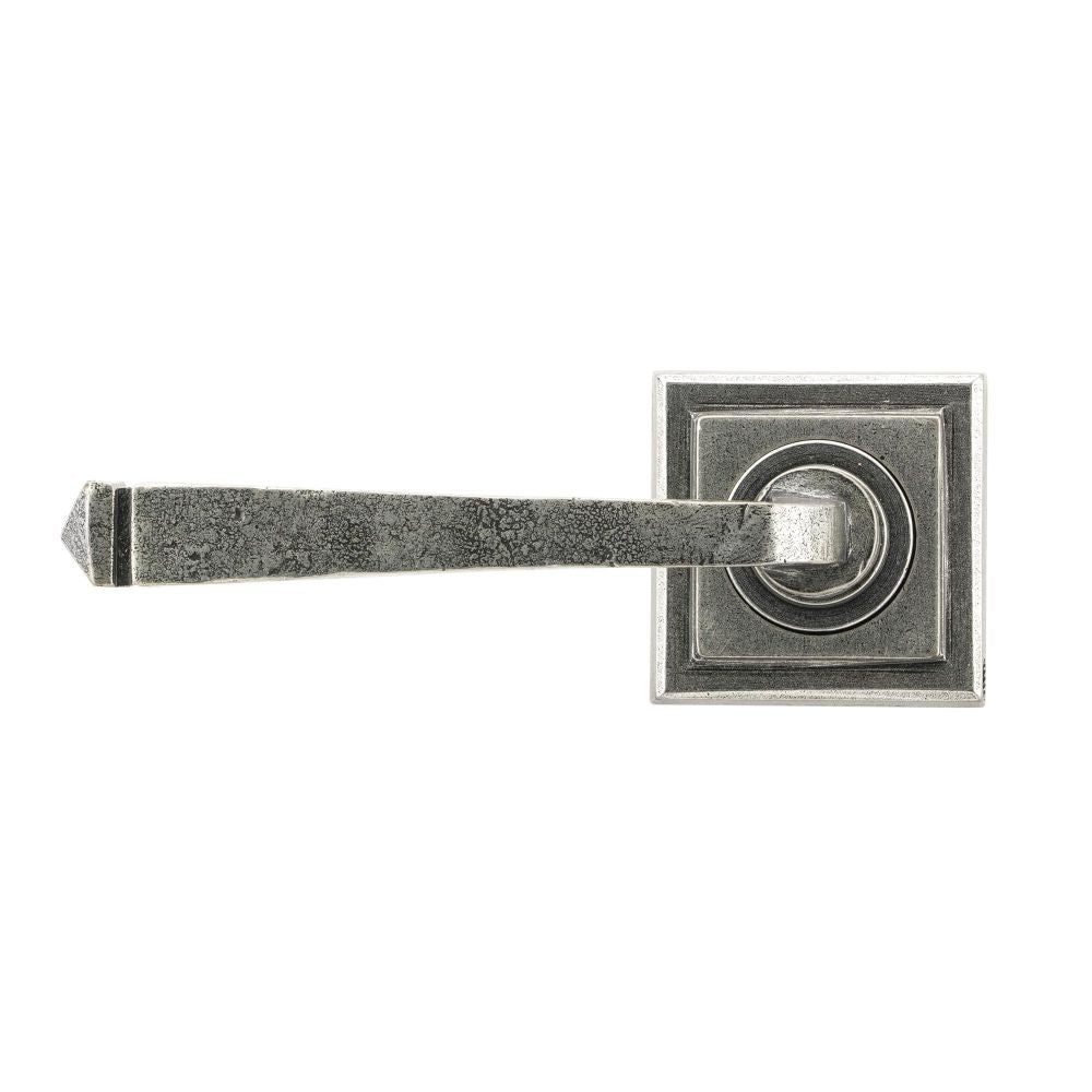 From The Anvil - Pewter Avon Round Lever on Rose Set (Square) | Sku. 45634 | Trade Door Handles.