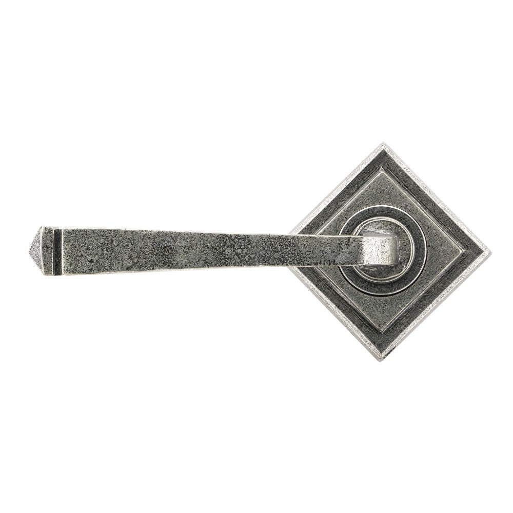 From The Anvil - Pewter Avon Round Lever on Rose Set (Square) | Sku. 45634 | Trade Door Handles.