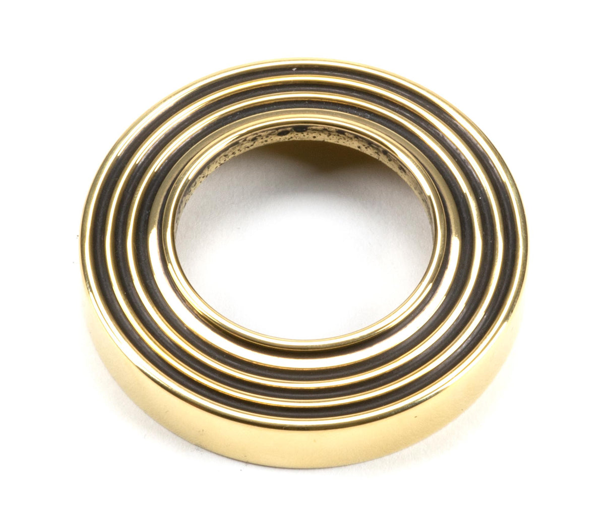 From The Anvil - Aged Brass Brompton Lever on Rose Set (Beehive) | Sku. 45661 | Trade Door Handles.