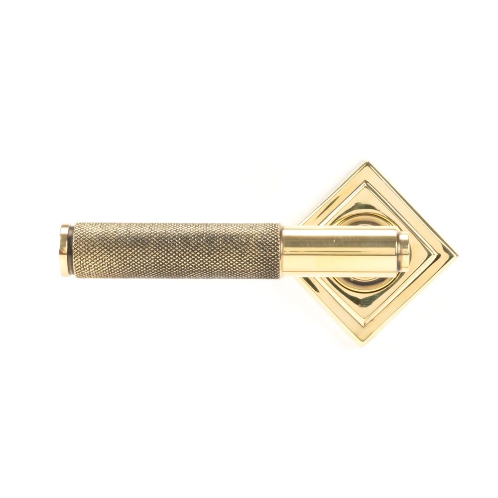 From The Anvil - Aged Brass Brompton Lever on Rose Set (Square) | Sku. 45662 | Trade Door Handles.