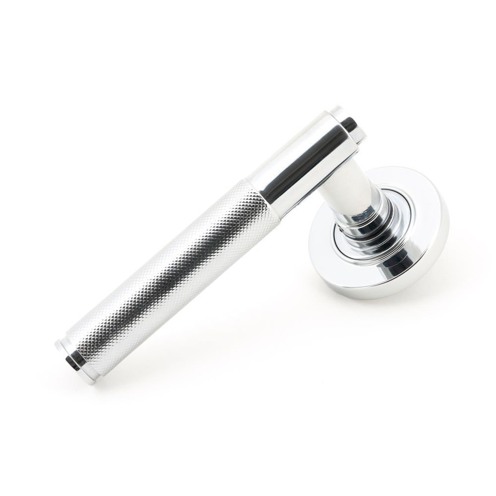 From The Anvil - Polished Chrome Brompton Lever on Rose Set (Plain) | Sku. 45663 | Trade Door Handles.