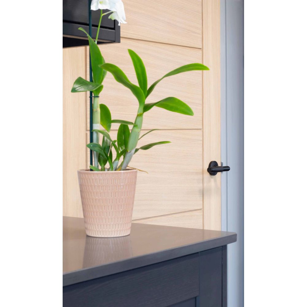 From The Anvil - Matt Black Brompton Lever on Rose Set (Beehive) | Sku. 45677 | Trade Door Handles.