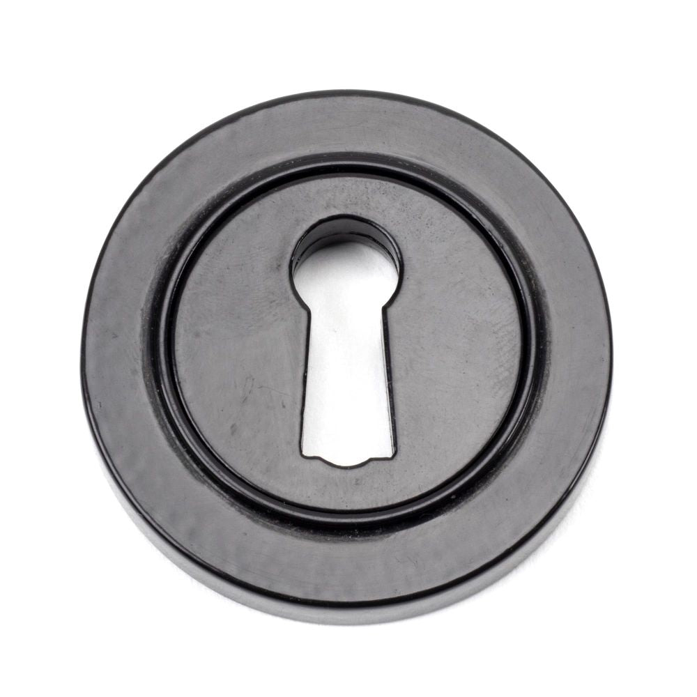 From The Anvil - Black Round Escutcheon (Plain) | Sku. 45695 | Trade Door Handles.