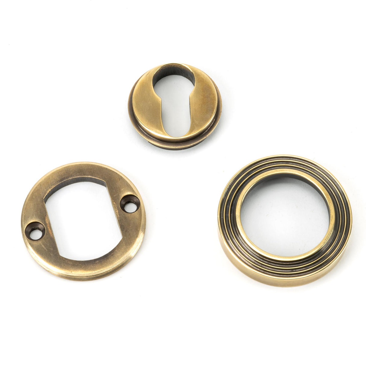 From The Anvil - Aged Brass Round Euro Escutcheon (Beehive) | Sku. 45709 | Trade Door Handles.