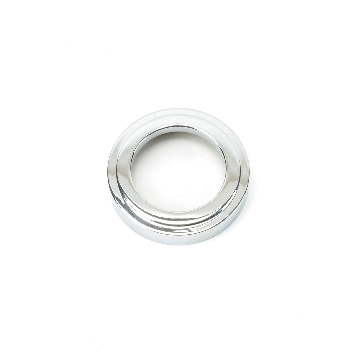 From The Anvil - Polished Chrome Round Euro Escutcheon (Art Deco) | Sku. 45712 | Trade Door Handles.