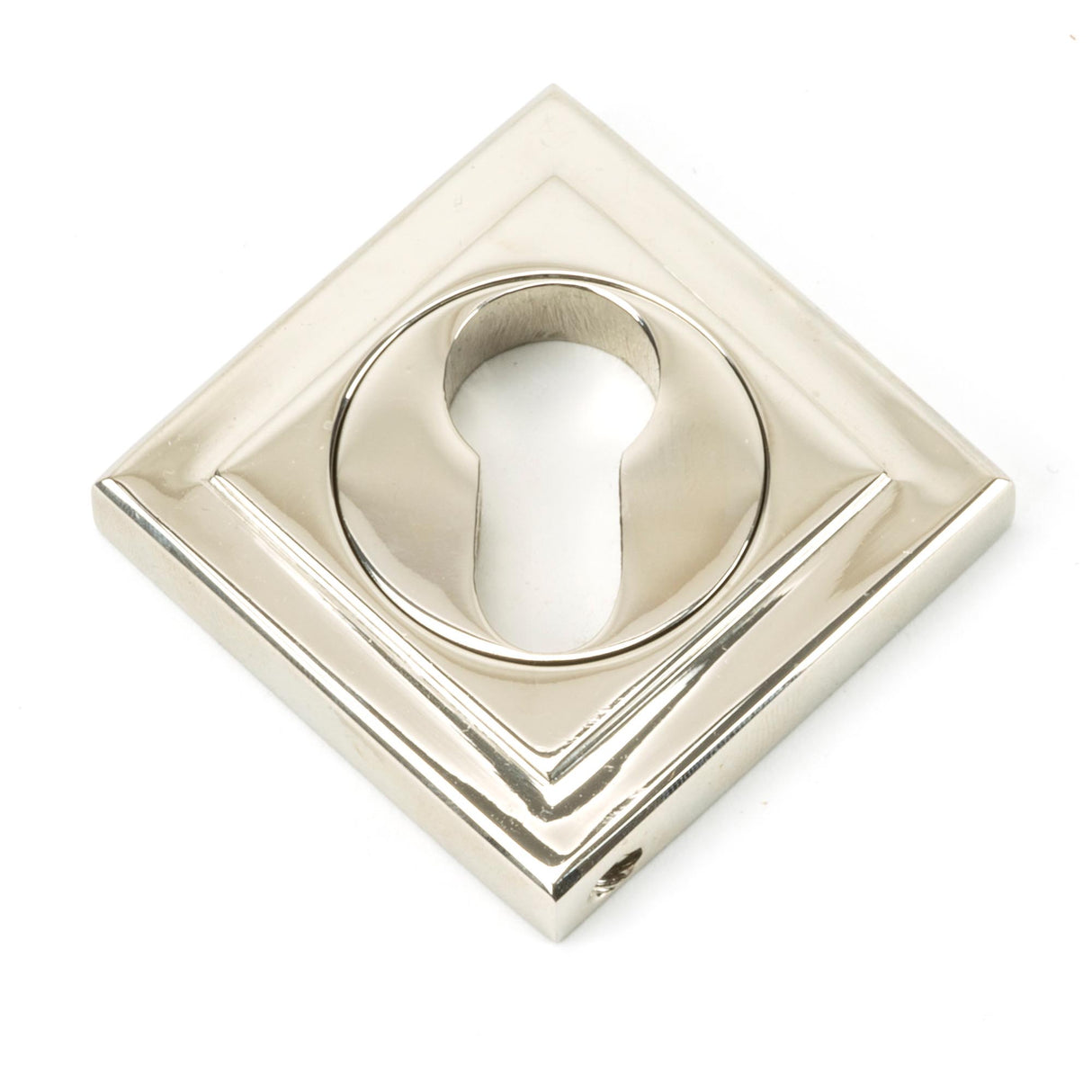From The Anvil - Polished Nickel Round Euro Escutcheon (Square) | Sku. 45718 | Trade Door Handles.