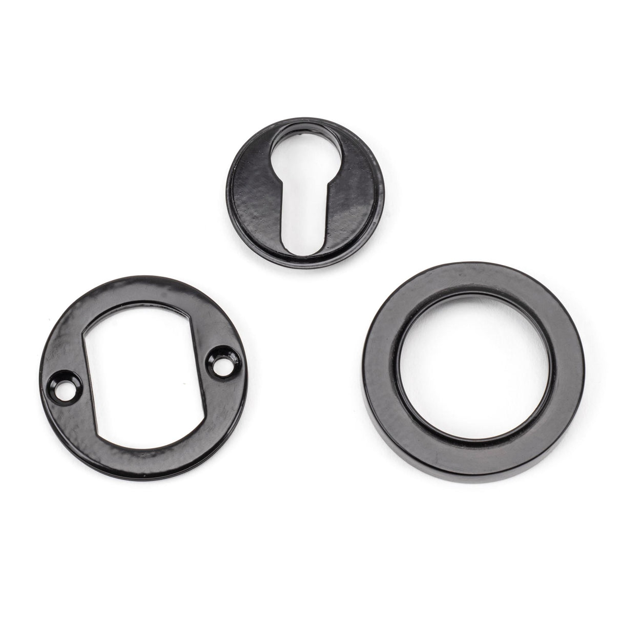 From The Anvil - Black Round Euro Escutcheon (Plain) | Sku. 45719 | Trade Door Handles.