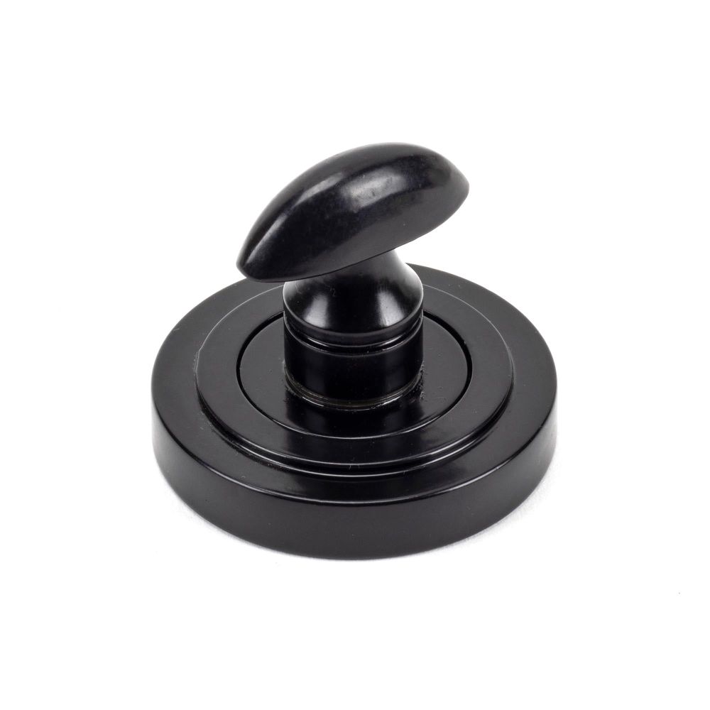 From The Anvil - Black Round Thumbturn Set (Art Deco) | Sku. 45744 | Trade Door Handles.