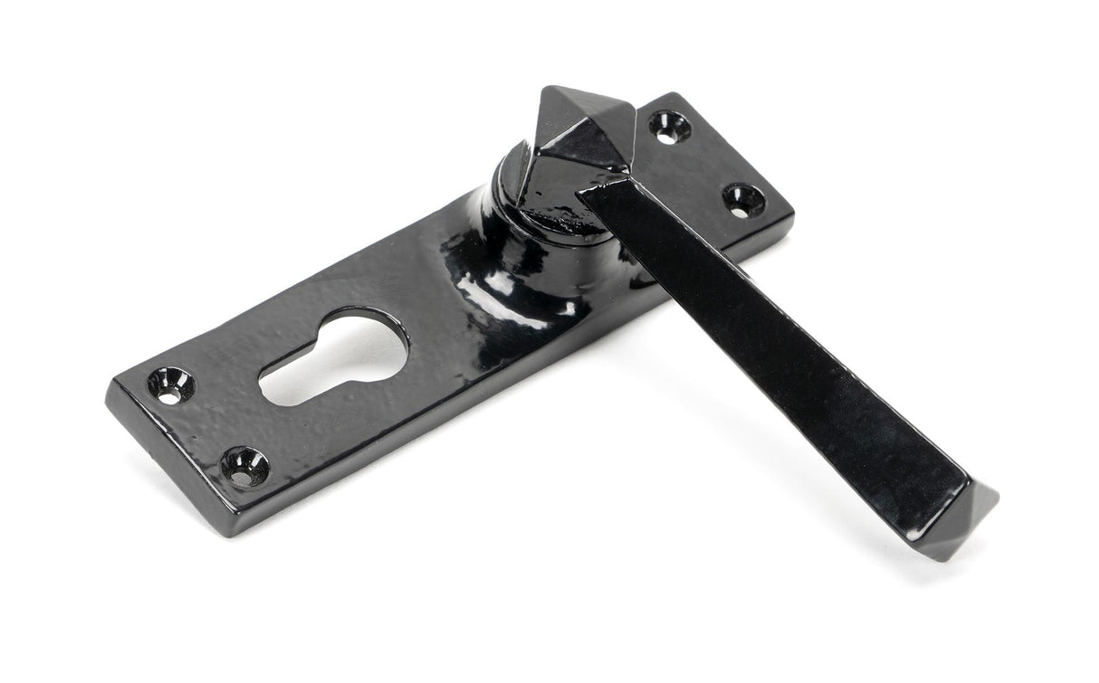 From The Anvil - Black Straight Lever Euro Lock Set | Sku. 45759 | Trade Door Handles.