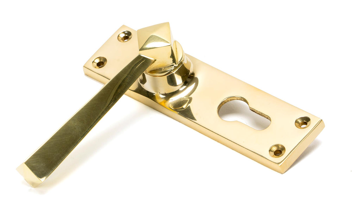 From The Anvil - Polished Brass Straight Lever Euro Lock Set | Sku. 45761 | Trade Door Handles.